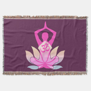 Couverture OM Namaste Spirituelle Lotus Fleur Yoga sur Plum