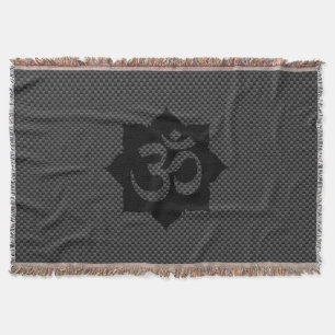Couverture OM Symbole Lotus Spiritualité Yoga Style carbone