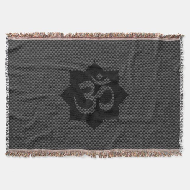 Couverture OM Symbole Lotus Spiritualité Yoga Style carbone (Devant)