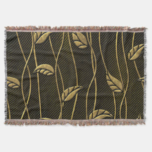 Couverture Or et noir : Texture 3D Feuille.