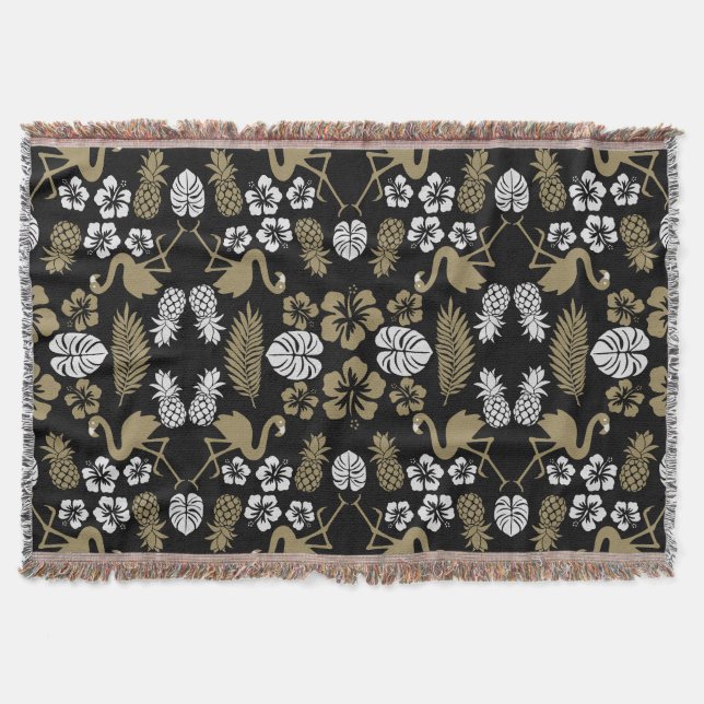 Couverture Or Floral Tropical Motif (Devant)