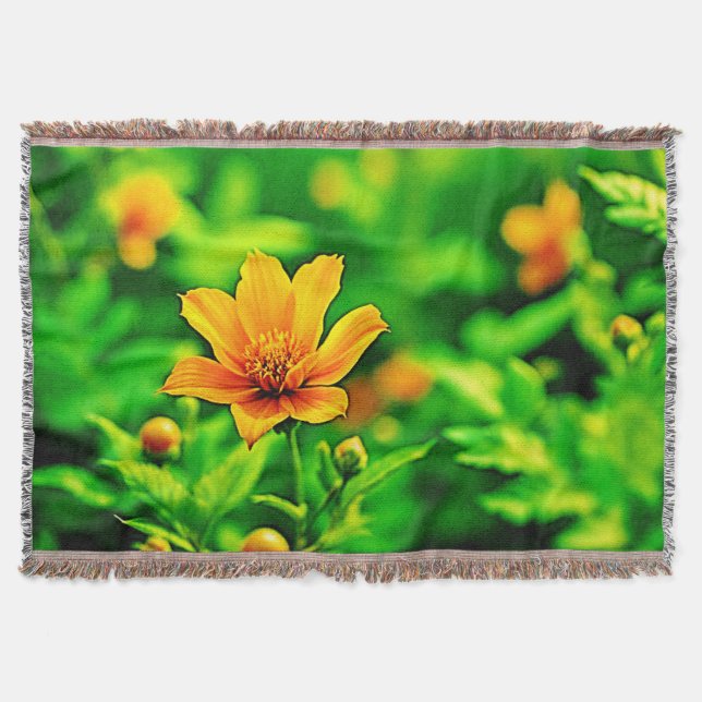 Couverture Orange Flower Bokeh Sunny (Devant)