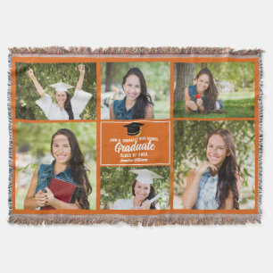 Couverture Orange Graduate Photo Collage Custom Graduate