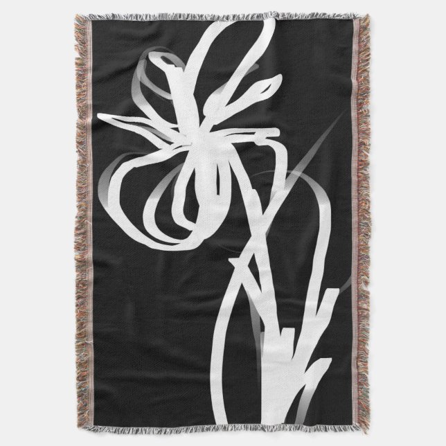 Couverture Orchidée Noir : Abstrait noir et blanc (devant Vertical)