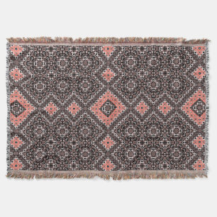 Couverture oriental, arabe, ornement, marron, rouge, ethnique