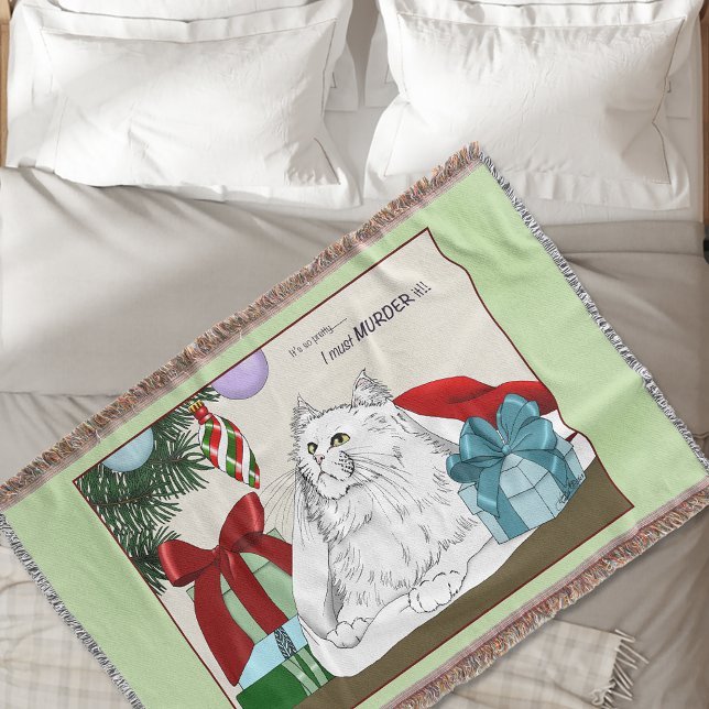 Couverture Ornements de sapin de Noël en forme de chat blanc  (Créateur téléchargé)