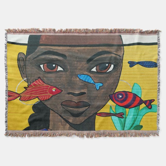 Couverture Où les pensées nagent | Art de femme noire afrocen (Devant)