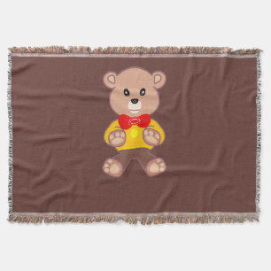 Couverture Ours en peluche nœud papillon mignon