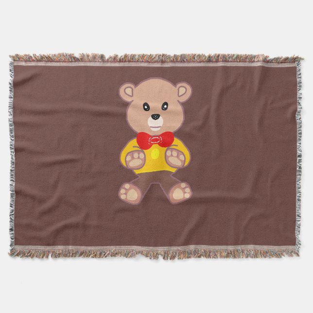 Couverture Ours en peluche nœud papillon mignon  (Devant)