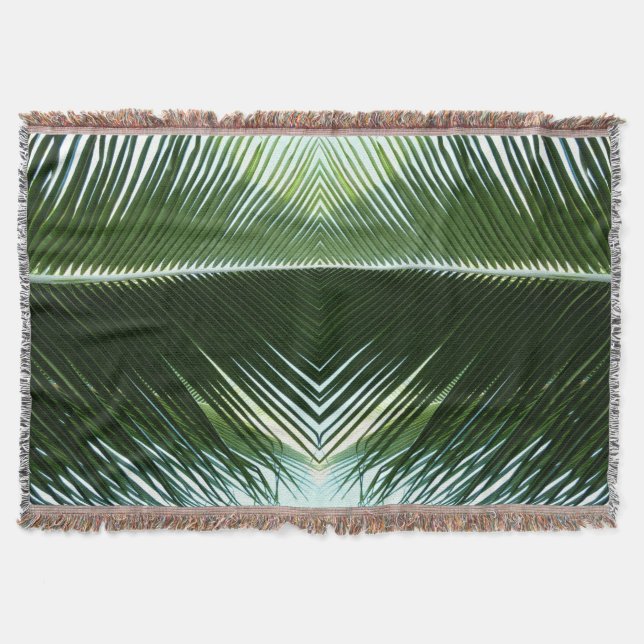 Couverture Overlapping Palm Fronds Tropical Green Abstract (Devant)