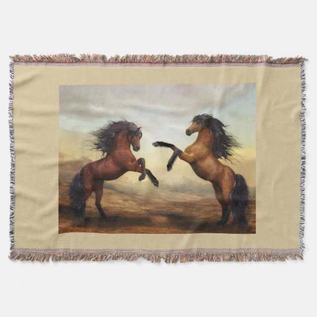 Couverture paire de chevaux sauvages (Devant)