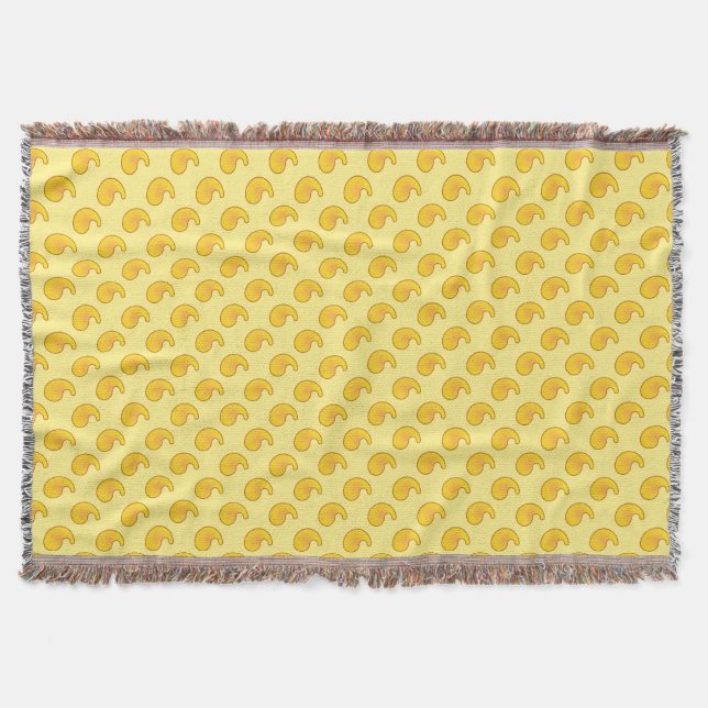 Couverture Paisley jaune or et banane (Devant)
