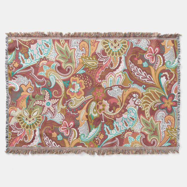 Couverture Paisley sans couture : motif arrière - plan élégan (Devant)
