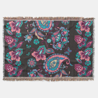 Couverture Paisley Stripe : Noir Décoratif Sans Seamless