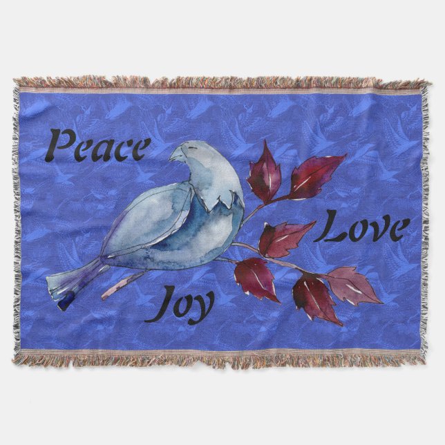 Couverture Paix/Amour/Joie Dove Jeter Blanche (Devant)