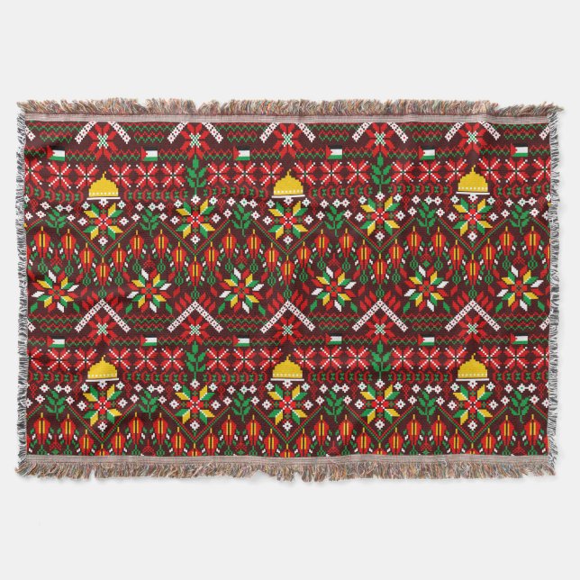 Couverture Palestine Tatreez Broderie traditionnelle (Devant)