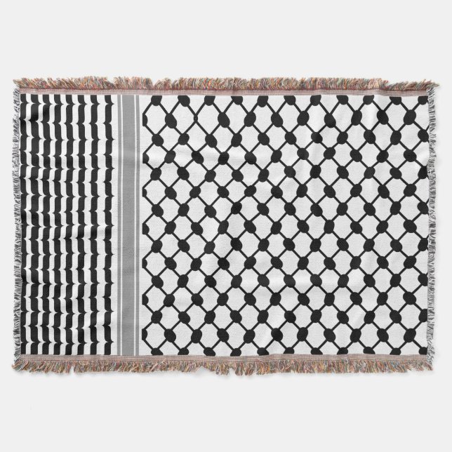 Couverture Palestinienne Hatta Keffiyeh Kufiya Folk (2 Motifs (Devant)