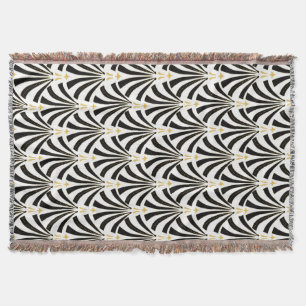 Couverture Palmetto noir et blanc d'art déco vintage des