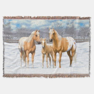 Couverture Palomino Appaloosa Chevaux En Neige