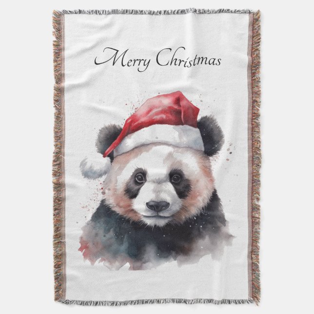Couverture Panda de Noël, personnalisable (devant Vertical)