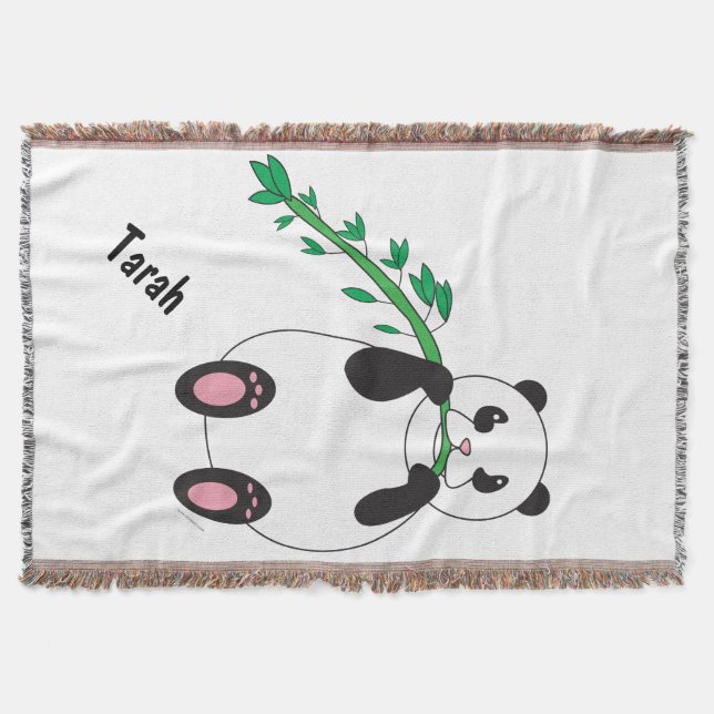 Couverture Panda Manger du bambou Personnaliser (Devant)