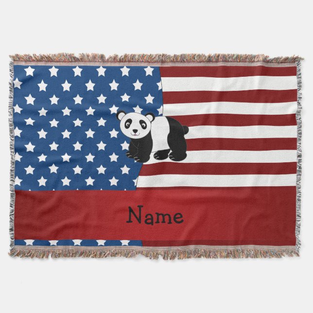 Couverture Panda patriotique nommé personnalisé (Devant)