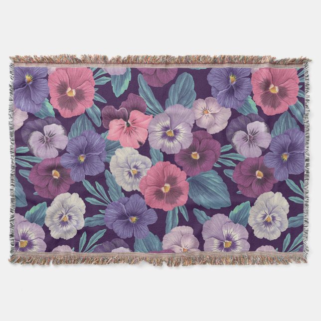 Couverture Pansies colorées sur violet profond (Devant)