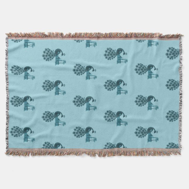 Couverture Paon Bleu Romantique (Devant)