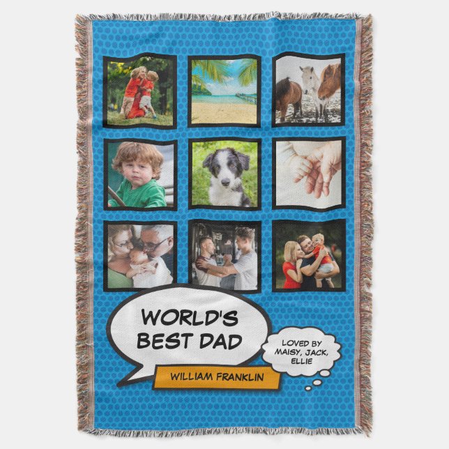 Couverture Papa, Daddy, Père 9 Photo Bande Dessinée Fun Bleu (devant Vertical)