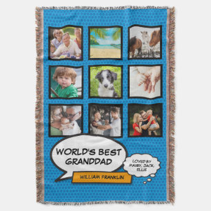 Couverture Papapa Grand-père Collage Photo Moderne Amusant Bl