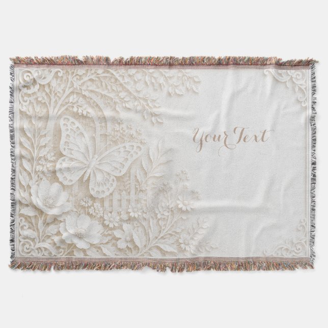 Couverture Papier découpé élégant papillon avec cadre floral (Devant)