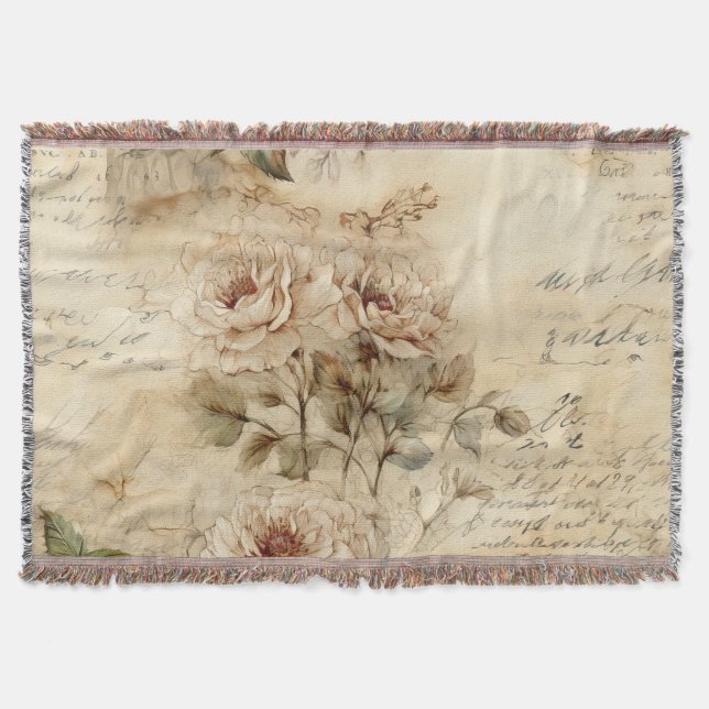 Couverture Papier parchemin floral lettre d'amour victorienne (Devant)