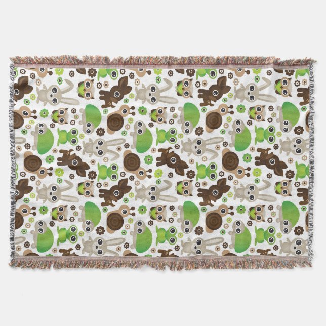 Couverture papier peint d'animal de lapin de tortue de cerfs (Devant)
