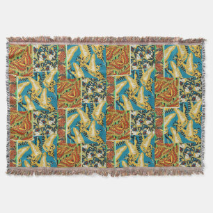 Couverture Papillon Art Déco Jaune et Turquoise Vibrants