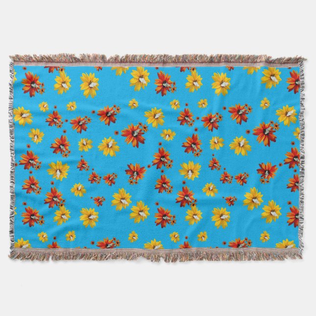 Couverture Papillon Delicate Floral Motif sans couture Azure (Devant)