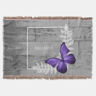 Couverture Papillon pourpre Rustique Personnalisée Blanche