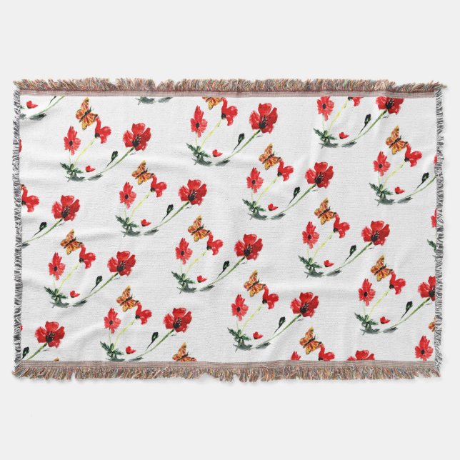 Couverture Papillon rouge Poppy Flower Nature (Devant)