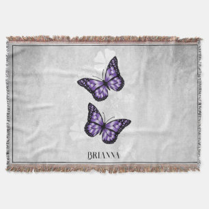 Couverture Papillon violet Floral Partout à lancer personnali