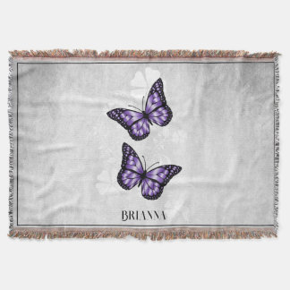 Couverture Papillon violet Floral Partout à lancer personnali