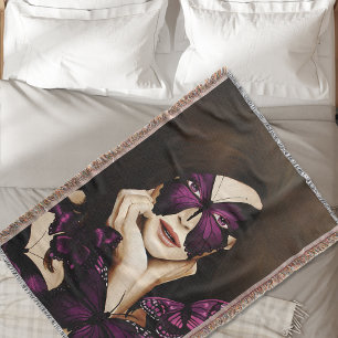 Couverture Papillon Violet Mascarade Femme Élégante Fantaisie