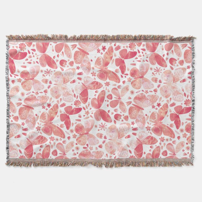 Couverture Papillons Aquarelle Corail rose (Devant)