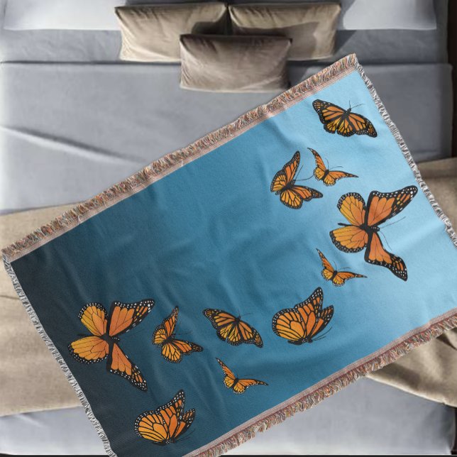 Couverture Papillons Monarch Ombre Bleu (Créateur téléchargé)