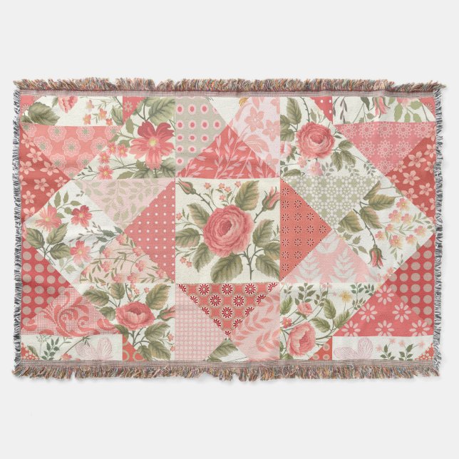 Couverture Papillons rose Patchwork sans couture (Devant)