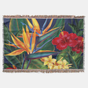 Couverture Paradis Tropical Floral Hawaiian lancette