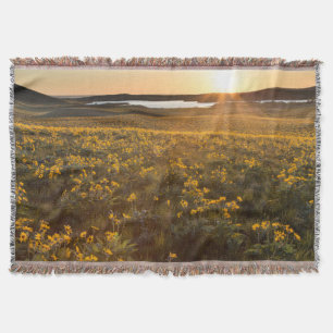Couverture Parterre de fleurs sauvages de Balsamroot à feuill
