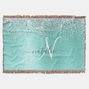 Couverture Parties scintillant argentée turquoise en métal br