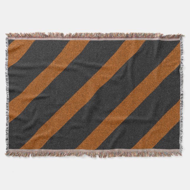 Couverture Parties scintillant Orange & Black Stripes (Devant)