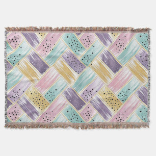 Couverture Pastel Brushstroke & Gold Crisscross Abstrait