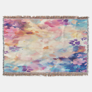 Couverture Pastel Paw Print Throw Blanket A Gentle Hug 