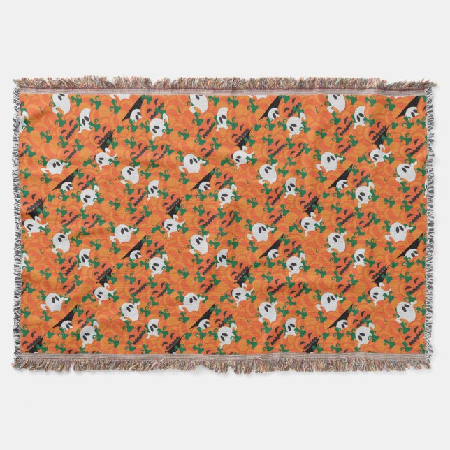 Couverture Patch Citrouille Haunted Halloween Ghosts (Devant)